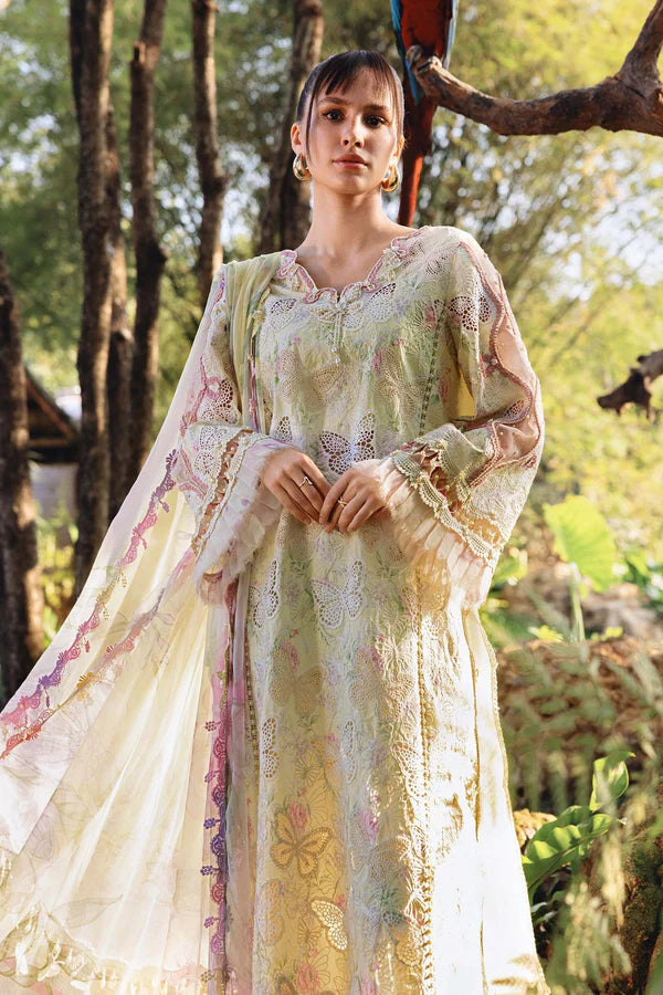 Maria.B - Luxury Lawn Embroidered Unstitched 3 Piece - 1927 LIGHT YELLOW