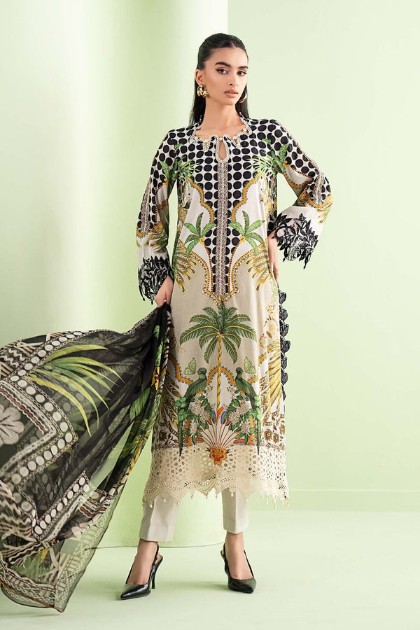 Maria B Lawn Embroidered & Printed 3 Piece Dress - 1942