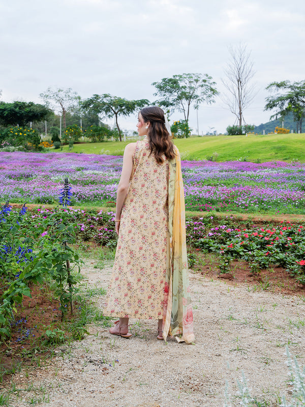 Izel Lawn Embroidered & Printed 3 Piece Dress - 1946