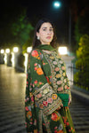 Aneelas Silk Dress Embroidered 3 Piece Unstitched LUX-15 (Green)