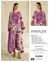 BAROQUE LAWN EMBROIDERED & PRINTED 3 PIECE DRESS - 1887 PURPLE