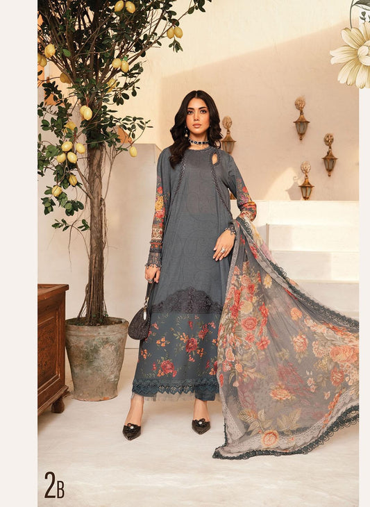 MARIA.B LAWN SUIT MPT2202 GREY