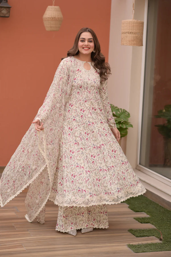 Aneelas Luxury Lawn Embroidered Unstitched Collection - 1945
