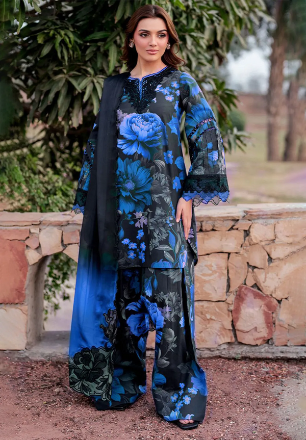 Iznik Lawn Embroidered & Printed 3 Piece Dress - 1932