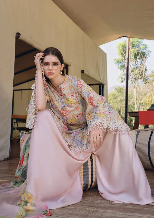 Maria b Lawn Chikankari Embroidered & Printed 3 Piece Dress - 1933 B