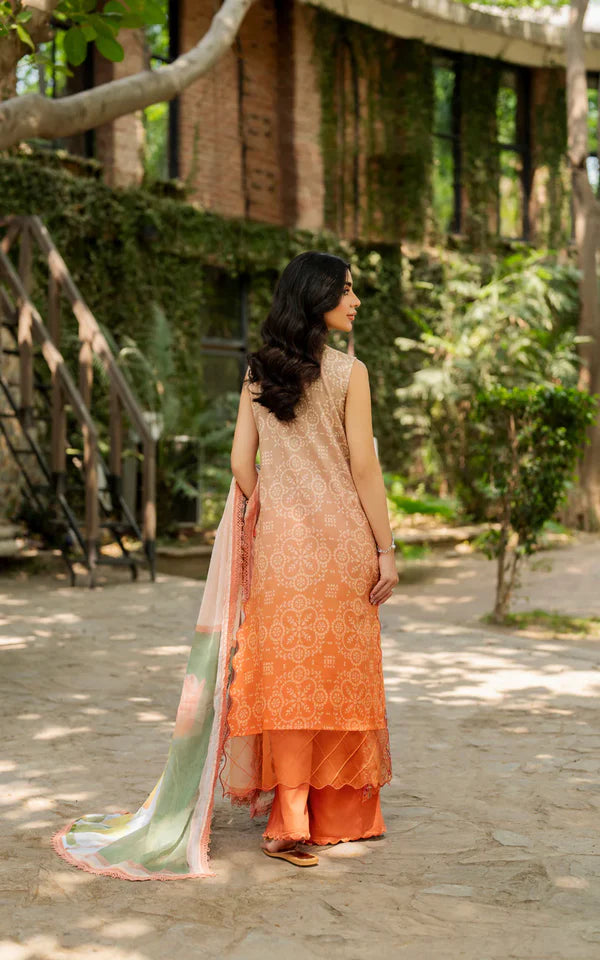 Asifa & Nabeel Lawn Embroidered & Printed 3 Piece Dress - 1924