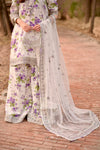 Aneelas Lawn Embroidered & Printed 3 Piece Dress - 1889 TPINK