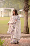 Aneelas Lawn Embroidered & Printed 3 Piece Dress - 1889 TPINK