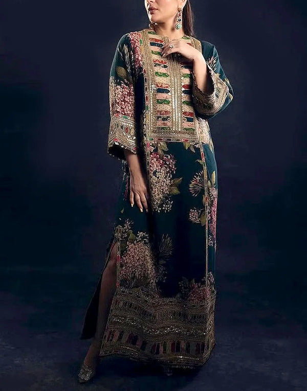 Sabyasachi Lawn Embroidered & Printed 3 Piece Dress - 1898