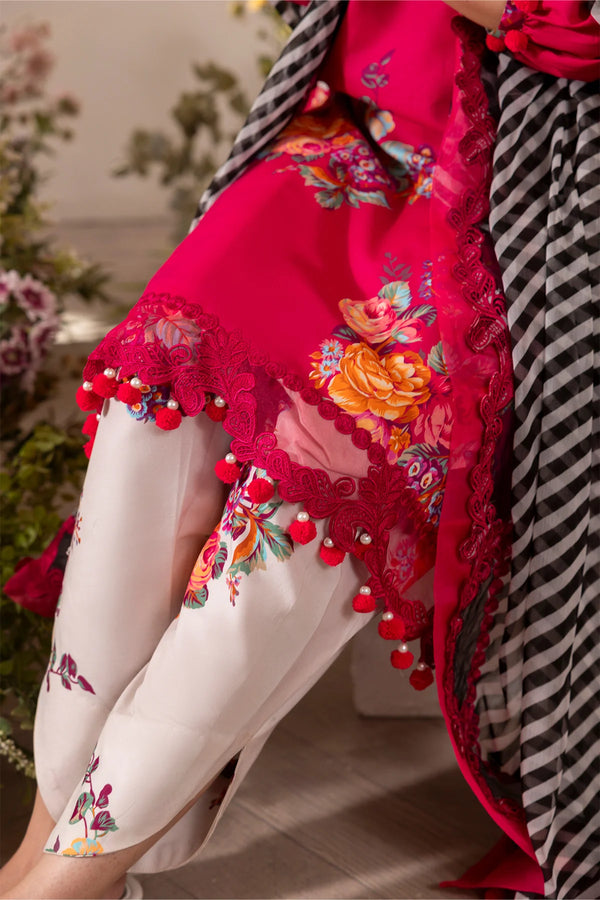 Charizma Lawn Embrodiered & Printed 3 Piece Dress - 1930
