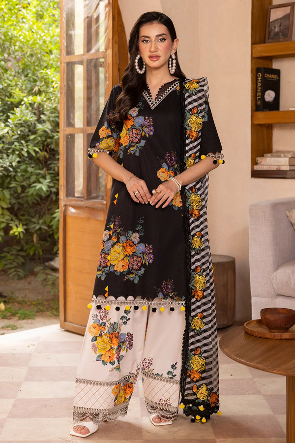 Charizma Lawn Embrodiered & Printed 3 Piece Dress - 1926