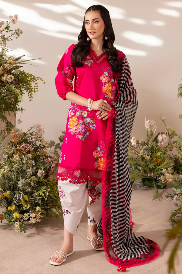 Charizma Lawn Embrodiered & Printed 3 Piece Dress - 1930