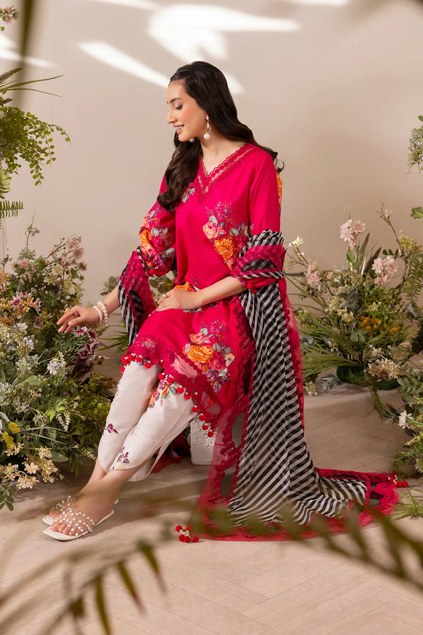Charizma Lawn Embrodiered & Printed 3 Piece Dress - 1930