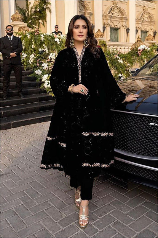 Ayeza Khan Chiffon Dress PRODUCT CODE :EF-127 Black