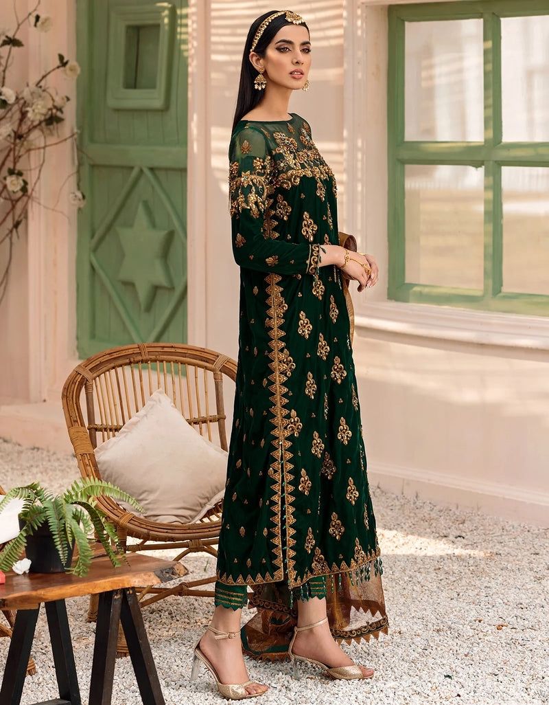 Zainab Chottani Formal Velvet Dress Design No : 1518 – Eastern Fashion