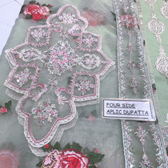 Qalamkar Organza Collection Design No 1338